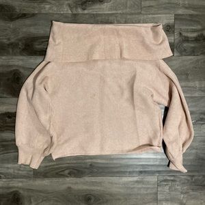 Off the shoulders pink sweater